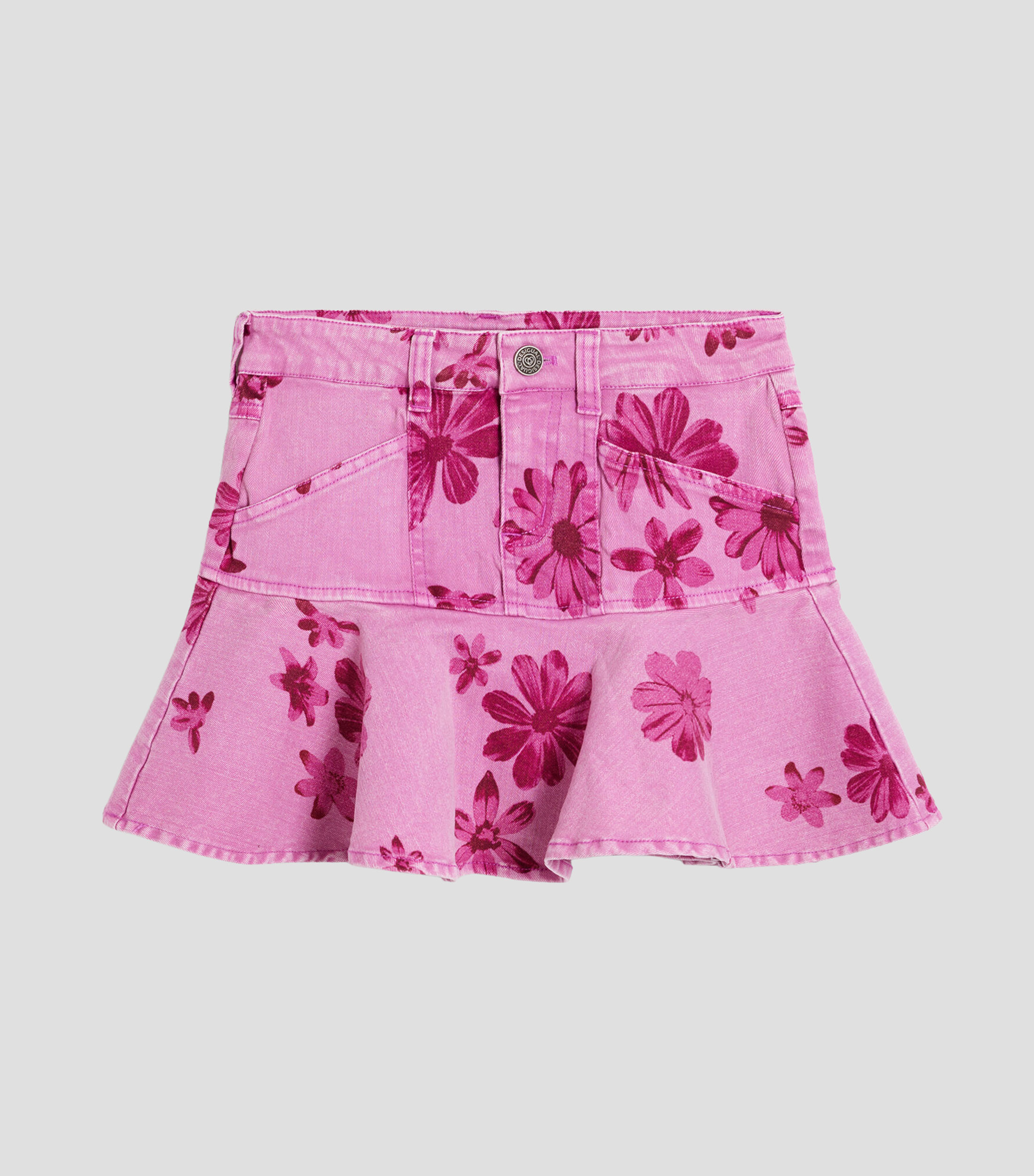 Falda corta con estampado de flores Niña
